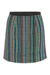 Multicolor jacquard mini skirt